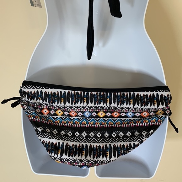 NWT. Enjoy The Sunshine Medium Colorful Print Halter Wrap Bikini Set. - Picture 10 of 11